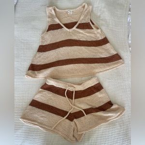 Striped knit set